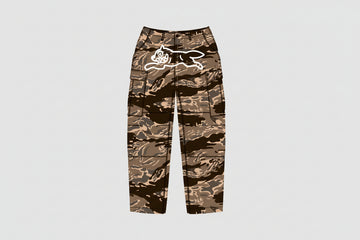 IceCream Clarity Unisex Camouflage Cargo Pants With Running Dog Print Durable Cotton Streetwear