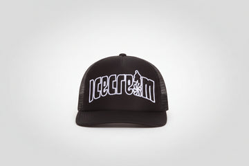 Black cap with Icecream logo on a white background